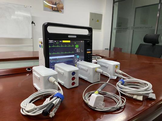 8 Sprachen Portable Patient Monitor 15 Zoll TFT LCD Bildschirm ICU Herzmonitor