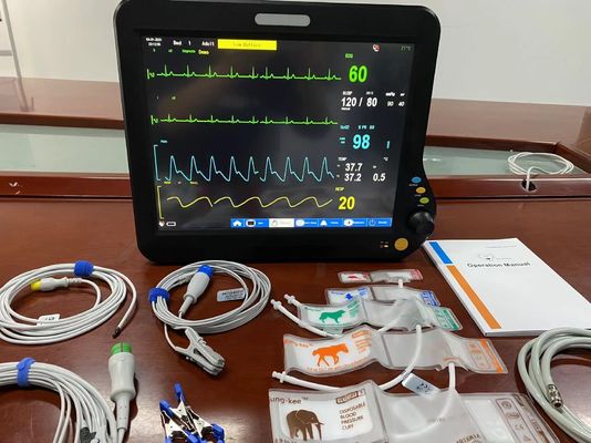 2Temp Resp Veterinär Multiparameter Monitor Mehrsprachig für die chirurgische Diagnose