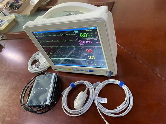 Tragbarer Vitalzeichenmonitor in cremefarbener Farbe mit EKG-SPO2-NIBP- und Temperaturmessung