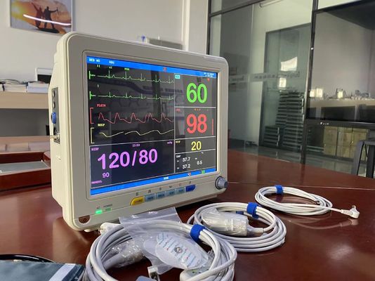 12,1-Zoll-TFT-LCD-Bildschirm Tragbarer Herzpatientenmonitor EKG SPO2 NIBP Vitalzeichenmonitore