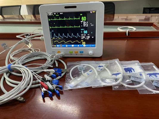 Tragbarer Veterinär-Vital Signs Monitor With EtCO2 ECG SPO2 NIBP und Temp-Maß